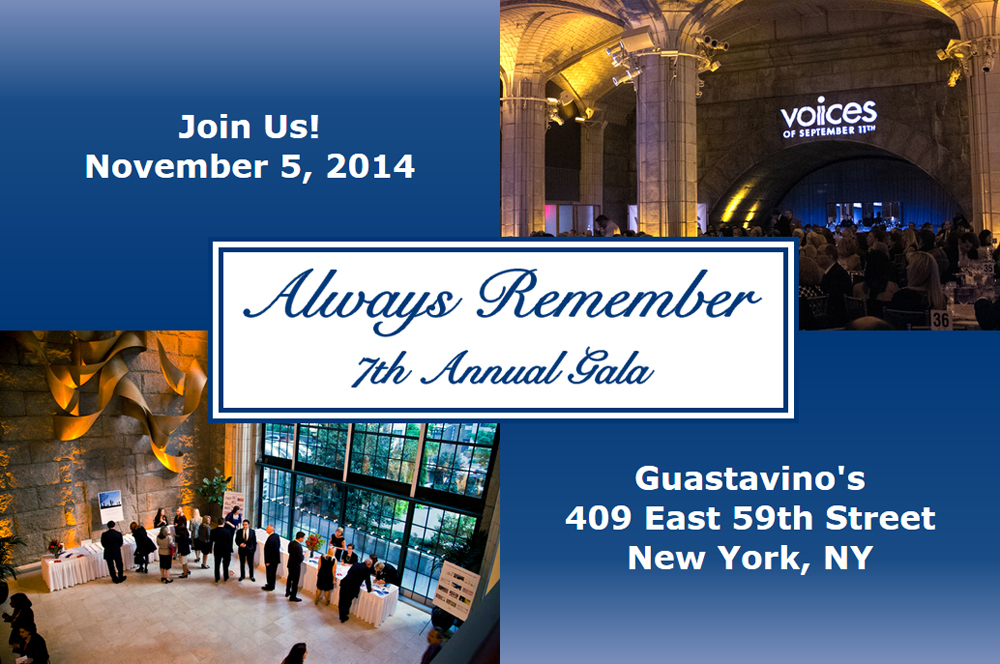 VOICES Always Remember Gala  |  Save the Date  |  November 5, 2014